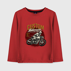 Лонгслив хлопковый детский Ретро мотоцикл, цвет: красный