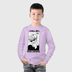 Лонгслив хлопковый детский Позвони мне сатору годзе, цвет: лаванда — фото 2