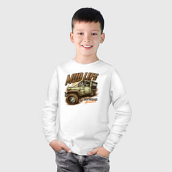 Лонгслив хлопковый детский Гряземес, цвет: белый — фото 2