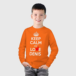 Лонгслив хлопковый детский Будь спок и люби Дениса, цвет: оранжевый — фото 2
