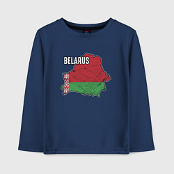 Лонгслив хлопковый детский Belarus Map, цвет: тёмно-синий