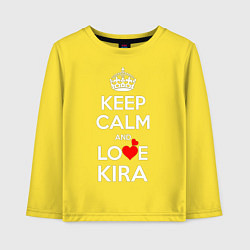Лонгслив хлопковый детский Будь спок и люби Киру, цвет: желтый