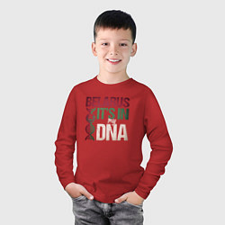 Лонгслив хлопковый детский ДНК - Беларусь, цвет: красный — фото 2
