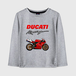 Лонгслив хлопковый детский DUCATI ДУКАТИ MOTOSPORT, цвет: меланж