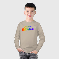 Лонгслив хлопковый детский Rainbow Royale, цвет: миндальный — фото 2