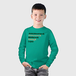 Лонгслив хлопковый детский Milwaukee players, цвет: зеленый — фото 2