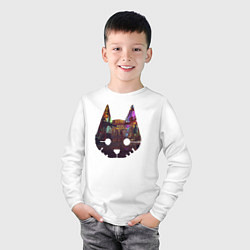 Лонгслив хлопковый детский Stray: City Cat, цвет: белый — фото 2