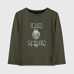 Лонгслив хлопковый детский IRON MAIDEN АЙРОН МЕЙДЕН Z, цвет: меланж-хаки