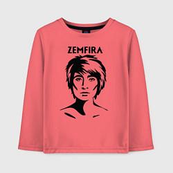 Лонгслив хлопковый детский ZEMFIRA эскиз портрет, цвет: коралловый