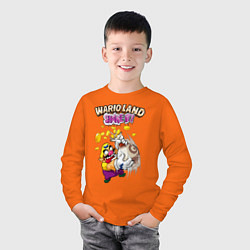 Лонгслив хлопковый детский Wario, цвет: оранжевый — фото 2