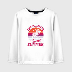 Лонгслив хлопковый детский Better summer Лучшее Лето!, цвет: белый