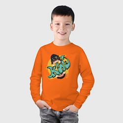 Лонгслив хлопковый детский КИШ, цвет: оранжевый — фото 2