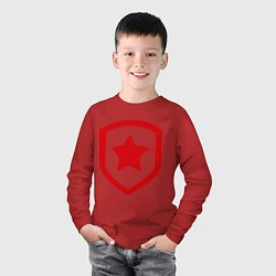 Лонгслив хлопковый детский Gambit Symbol, цвет: красный — фото 2
