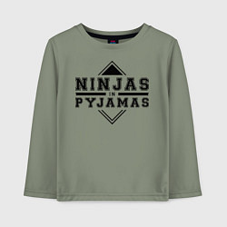 Лонгслив хлопковый детский Ninjas In Pyjamas, цвет: авокадо