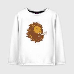 Лонгслив хлопковый детский Lion Rawr, цвет: белый