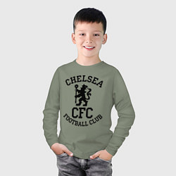 Лонгслив хлопковый детский Chelsea CFC, цвет: авокадо — фото 2