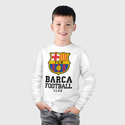 Лонгслив хлопковый детский Barcelona Football Club, цвет: белый — фото 2
