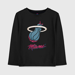 Лонгслив хлопковый детский Miami Heat, цвет: черный