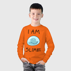 Лонгслив хлопковый детский I AM SLIME, цвет: оранжевый — фото 2