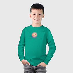 Лонгслив хлопковый детский Солнечный шар, цвет: зеленый — фото 2