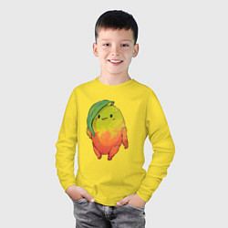 Лонгслив хлопковый детский Манго, цвет: желтый — фото 2