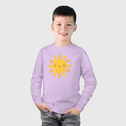 Лонгслив хлопковый детский Smiling Sun, цвет: лаванда — фото 2