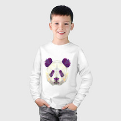 Лонгслив хлопковый детский Фиолетовая панда, цвет: белый — фото 2