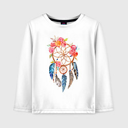 Лонгслив хлопковый детский Ловец снов, цвет: белый
