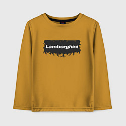 Лонгслив хлопковый детский Lamborghini - Flames, цвет: горчичный