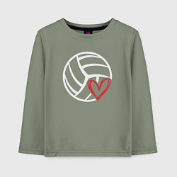 Лонгслив хлопковый детский Love Volleyball, цвет: авокадо