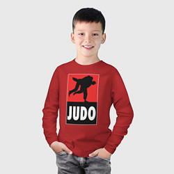 Лонгслив хлопковый детский Judo, цвет: красный — фото 2