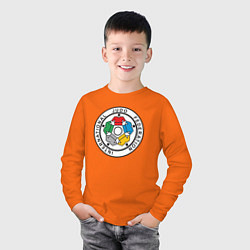 Лонгслив хлопковый детский Judo Federation, цвет: оранжевый — фото 2