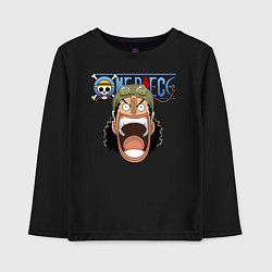 Лонгслив хлопковый детский Усопп One Piece Большой куш, цвет: черный
