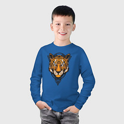 Лонгслив хлопковый детский Tiger Style, цвет: синий — фото 2