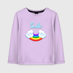 Лонгслив хлопковый детский Радуга, цвет: лаванда