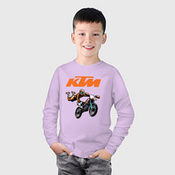 Лонгслив хлопковый детский KTM МОТОКРОСС Z, цвет: лаванда — фото 2
