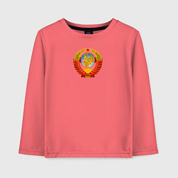 Лонгслив хлопковый детский СССР, цвет: коралловый