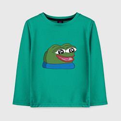 Лонгслив хлопковый детский Pepe happy Пепе хеппи, цвет: зеленый