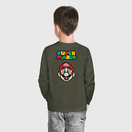 Детский лонгслив Yoshi / Меланж-хаки – фото 4