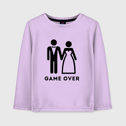Лонгслив хлопковый детский GAME OVER МОЛОДОЖЕНЫ, цвет: лаванда