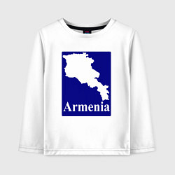 Лонгслив хлопковый детский Армения Armenia, цвет: белый