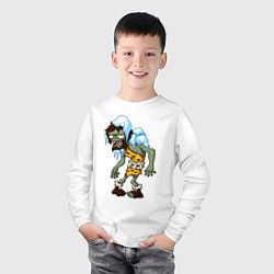 Лонгслив хлопковый детский Cold Zombie, цвет: белый — фото 2