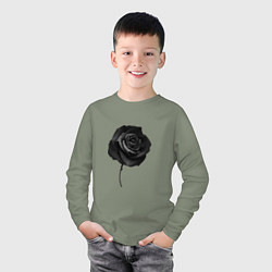 Лонгслив хлопковый детский Чёрная роза Black rose, цвет: авокадо — фото 2
