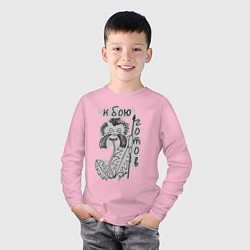 Лонгслив хлопковый детский Усатый одуван к бою готов, цвет: светло-розовый — фото 2