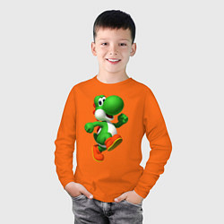 Лонгслив хлопковый детский 3d Yoshi, цвет: оранжевый — фото 2