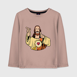 Лонгслив хлопковый детский Dogma - smile Jesus like, цвет: пыльно-розовый