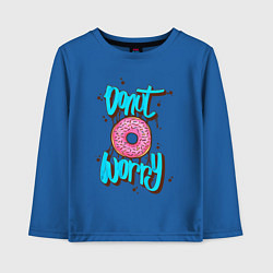 Лонгслив хлопковый детский Donut Worry, цвет: синий