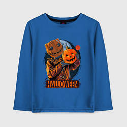 Лонгслив хлопковый детский Halloween Scarecrow, цвет: синий