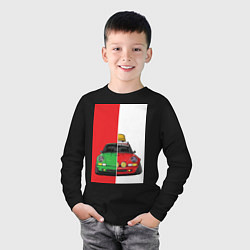 Лонгслив хлопковый детский Concept car, цвет: черный — фото 2
