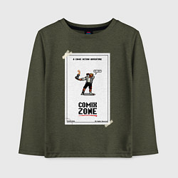Лонгслив хлопковый детский Comixzone, цвет: меланж-хаки